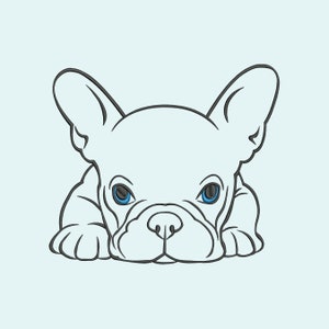 French Bulldog Embroidery Design, Machine Embroidery File, 6 Sizes, Instant Download
