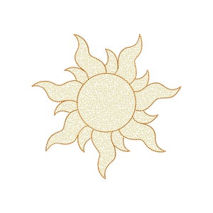 Sun embroidery design, 4 sizes, instant download
