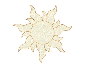 Diseño de bordado de sol, 4 tamaños, descarga instantánea