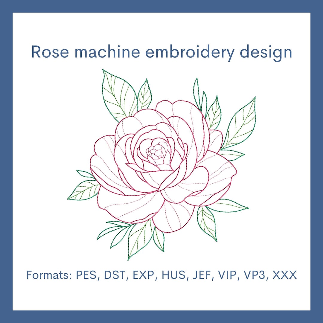 Embroidy Design Roses Rose Embroidery Design, 6 Sizes, Flower Machine Embroidery Designs ...