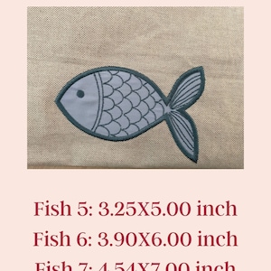 Disegno per ricamo a forma di pesce (download digitale)