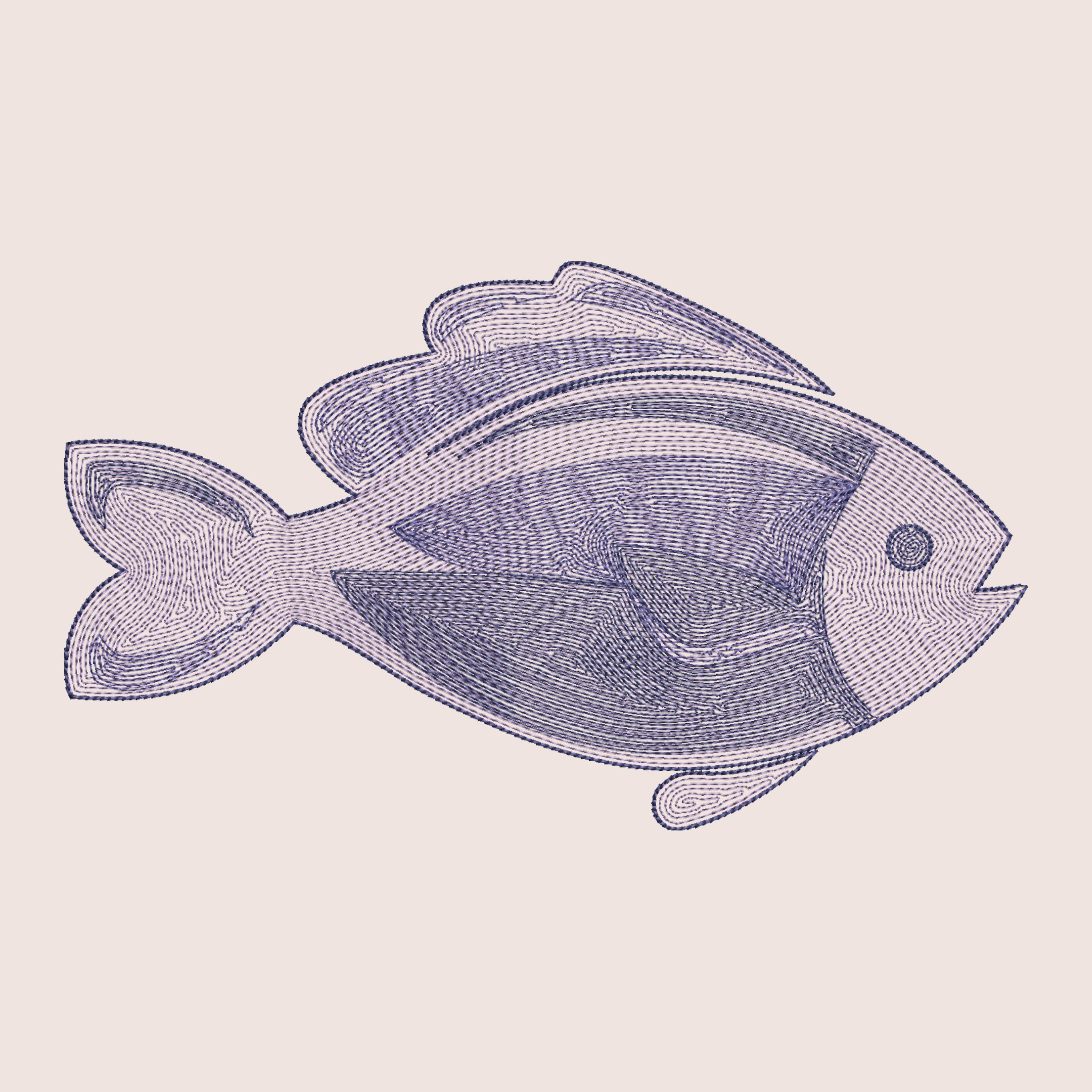 Embroidered Fish Fish Embroidery Design, 6 Sizes, Instant Download, Machine Embroidery ...