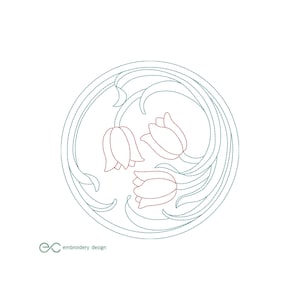 Tulip Embroidery Design, 15 Sizes, Machine Embroidery Design, Instant Download