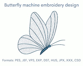 Butterfly Embroidery Design, Machine Embroidery Design, 6 Sizes, Instant Download