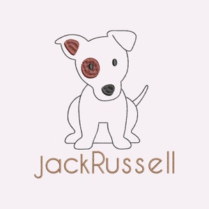 Jack Russell embroidery design, 4 sizes, dog machine embroidery designs, Instant download.