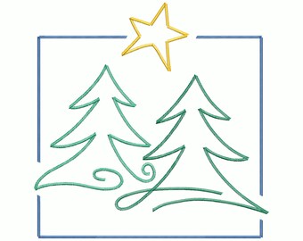 Christmas Tree Embroidery Design: 6 Sizes (Instant Download)