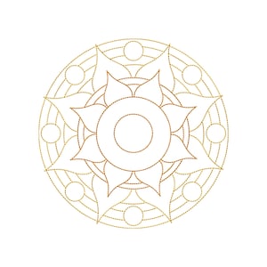 Mandala Sun Machine Embroidery Design, 5 sizes, Sun Embroidery Designs, Instant Download
