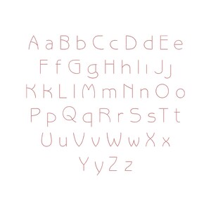Backstitch Alphabet Machine Embroidery Font, Uppercase & Lowercase Letters, 2 Sizes, Instant download, BX files included