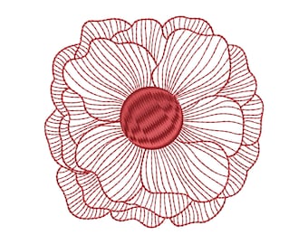 Flower embroidery design, 3 sizes, instant download