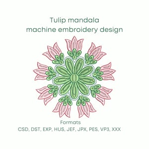 Mandala embroidery design, 4 sizes, instant download.