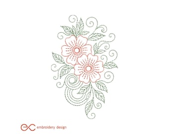 Floral Machine Embroidery Design-11 Sizes-Instant Download-Flower Embroidery Pattern