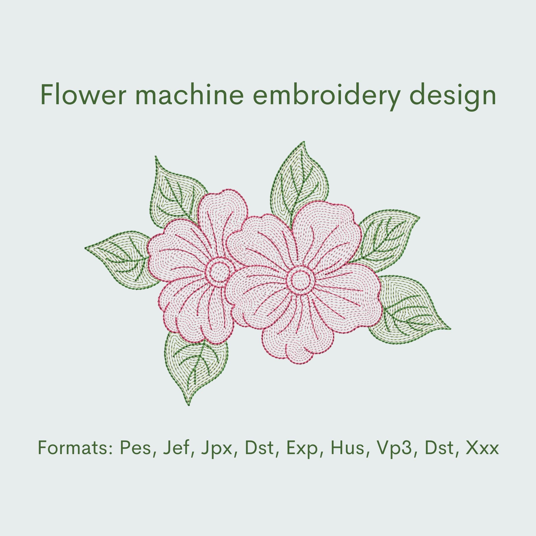 Flower Embroidery Design, 5 Sizes, Instant Download - Etsy