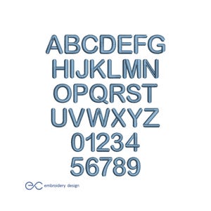 Machine Embroidery Alphabet Satin Stitch Font | Uppercase Letters & Numbers | 20mm 30mm 40mm | BX files Pes Dst Exp Jef Hus Vp3 Csd