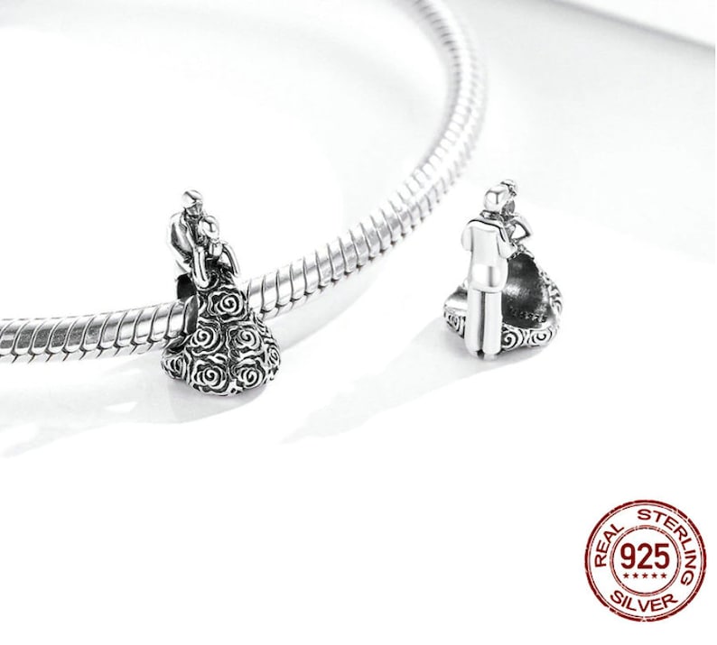 Wedding Bead Love Couple charms silver 925 beads Bracelet