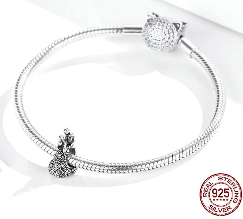 Wedding Bead Love Couple charms silver 925 beads Bracelet