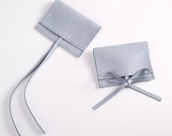 Jewelry Gift Pouch | mini Vegan Jewelry Bag | Jewelry storage |Blue Gift bag, Microfiber blue jewelry Pouch, 8*6cmJewelry pouch with ties