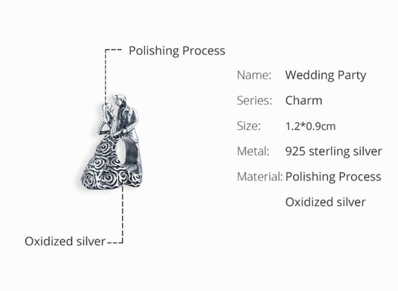 Wedding Bead Love Couple charms silver 925 beads Bracelet