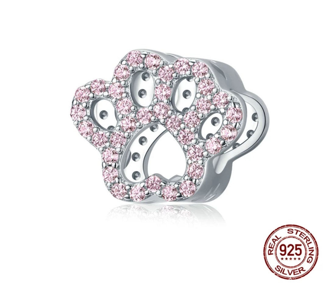 Pink Cat Paw Pandora Charm Pandora Bracelet Charm Cat Paw Etsy