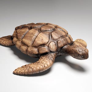 Schildkröten-Schmuckschatulle V2 - Digitales Modell für CNC im STL-Format