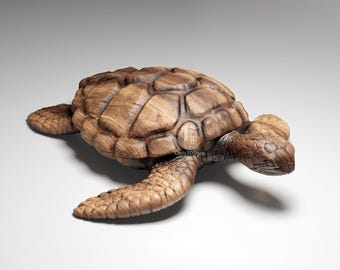Turtle Jewelry Box V2 - Digital model for CNC in STL format