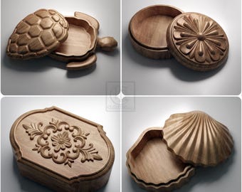 Jewelry Boxes Pack 3 - Files for CNC and 3D Printer