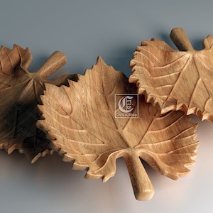 Weinblattförmiges Tablett - 3D STL-Modell für CNC-Fräser
