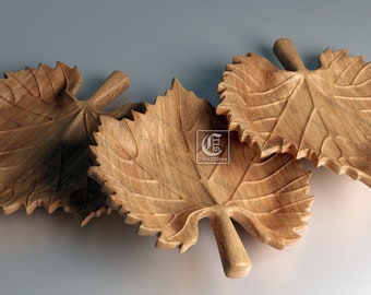 Vine Leaf Shaped Tray - 3D STL Model for CNC Routers
