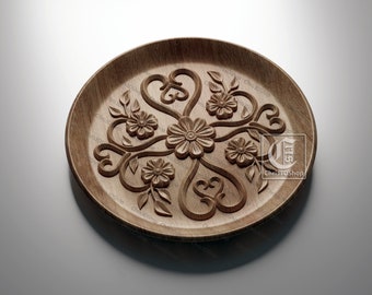 Decorative Round Tray- 3D STL file for CNC and 3D Printer