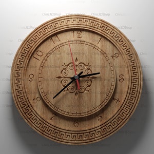V-carved Clock 1 - Files for CNC (svg, dxf, eps, ai, pdf)