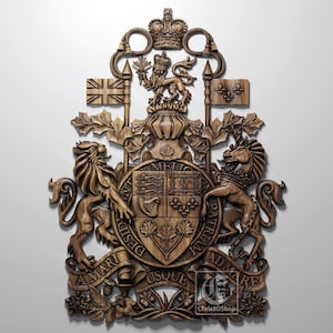 Heraldisch ontwerp geïnspireerd op het wapen van Canada - CNC- en 3D-printmodel (STL)