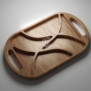Oval Serving Tray 4 - Files for CNC (Svg, Dxf, Eps, Pdf, Ai, STL)