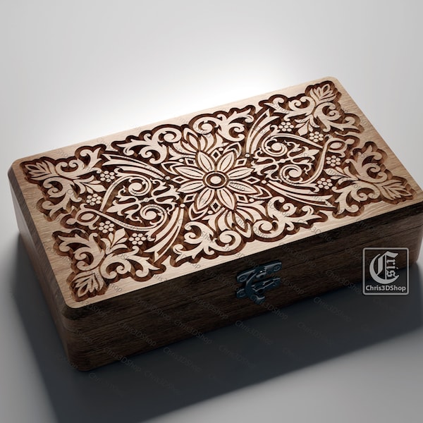 V-Carved Rectangular Jewelry Box 2- Files for CNC and 3D Printer