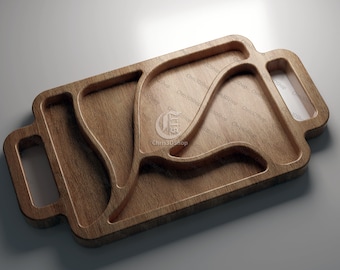 Serving Tray 4 - Files for CNC (Svg, Dxf, Eps, Pdf, Ai, STL)