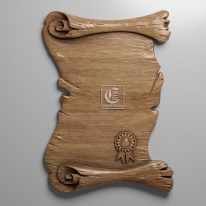 Scroll Shaped Plaque - STL Files for CNC