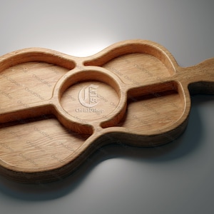Guitar Tray V2 - 3D STL file and vector files - Dxf, Svg, Eps, Pdf, Ai for CNC and 3d Printers