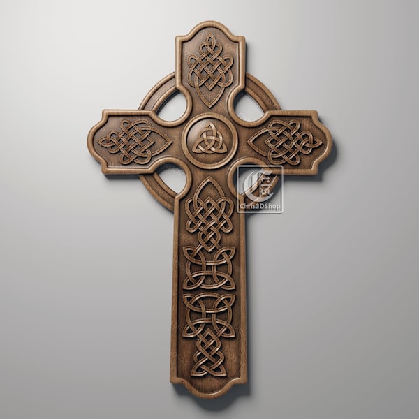 Celtic Cross V2 - 3D STL Files For CNC