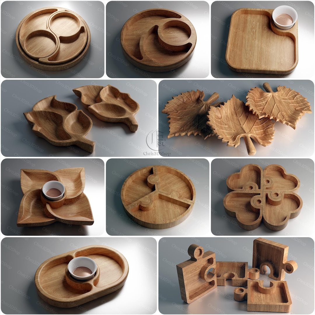 10 Trays Pack - 3D STL and Vector Files for CNC Routers - Etsy