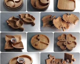 10 Trays Pack - 3D STL and Vector Files for CNC Routers