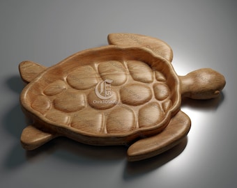 Turtle Shaped Tray 3D STL Model for CNC