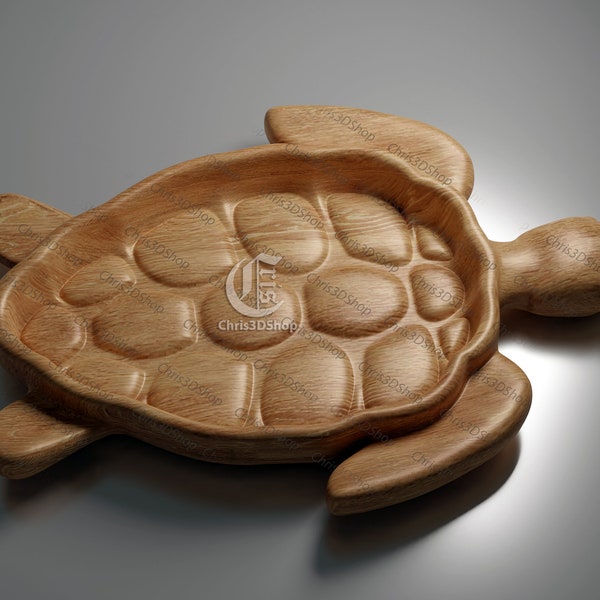 Turtle Shaped Tray 3D STL Model for CNC