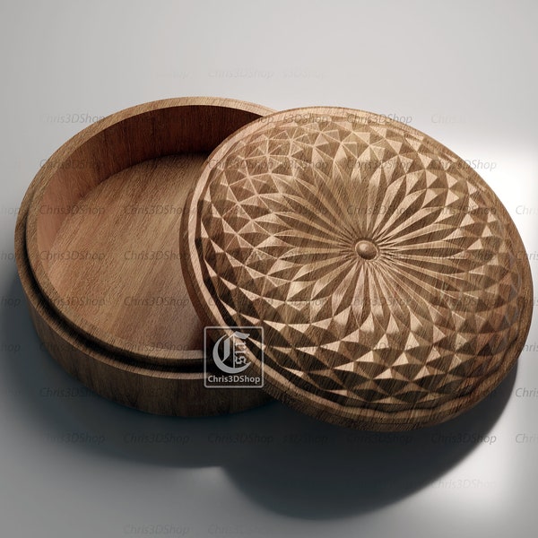 Round Jewelry Box V3 - Files for CNC and 3D Printer