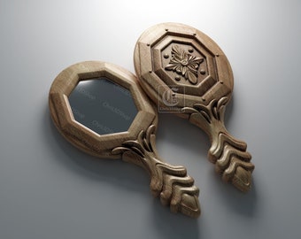 Hand Held Mirror Frame 2 - Digital files for CNC