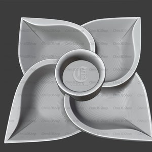 Flower Shaped Tray 3D STL Model for CNC image 2