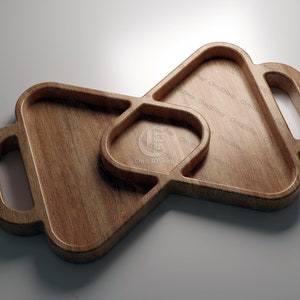 Triangles Serving Tray - Files for CNC (Svg, Dxf, Eps, Pdf, Ai, STL)