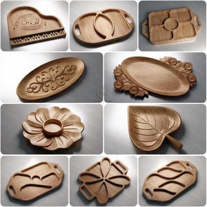 10 Trays Pack V3 - Dateien für CNC (4 - STL, 6 - STL, Dxf, SVG, Eps, Pdf, Ai)