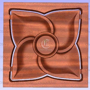 Flower Shaped Tray 3D STL Model for CNC image 4