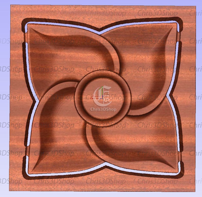 Flower Shaped Tray 3D STL Model for CNC image 4