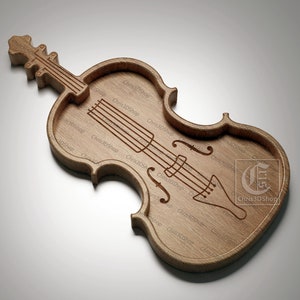 Violin Shaped Tray - 3D STL file and vector files (Svg, Dxf,Eps, Pdf, Ai) for CNC and 3d Printers