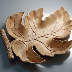 Leaf Tray  - 3D STL Model for CNC router and 3D Printers
