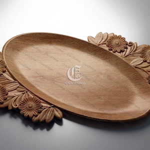 Decorative Tray V2 - 3D STL files for CNC and 3D Printer